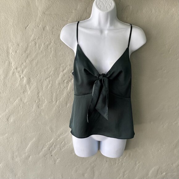 ABERCROMBIE & FITCH DARK GREEN SPAGHETTI STRAP TOP - Picture 1 of 9